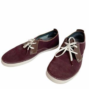 Clarks Red/Purple Casual leather Lace Up Sneakers size 9.5 15807
